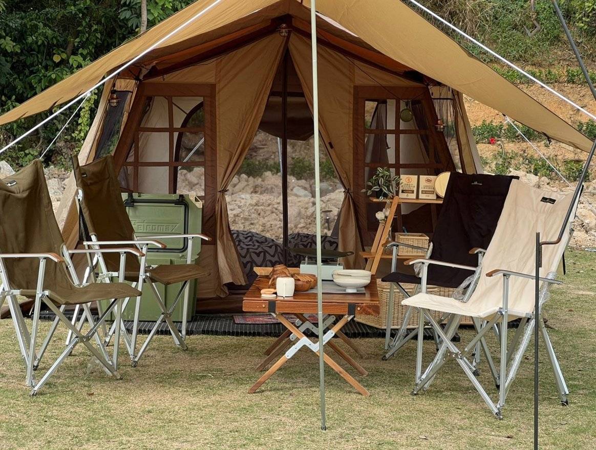 AutoCamper 【Japanese Vintage Camping Style】 Ogawa Glazed Window White Tent Package (2 pax) 3