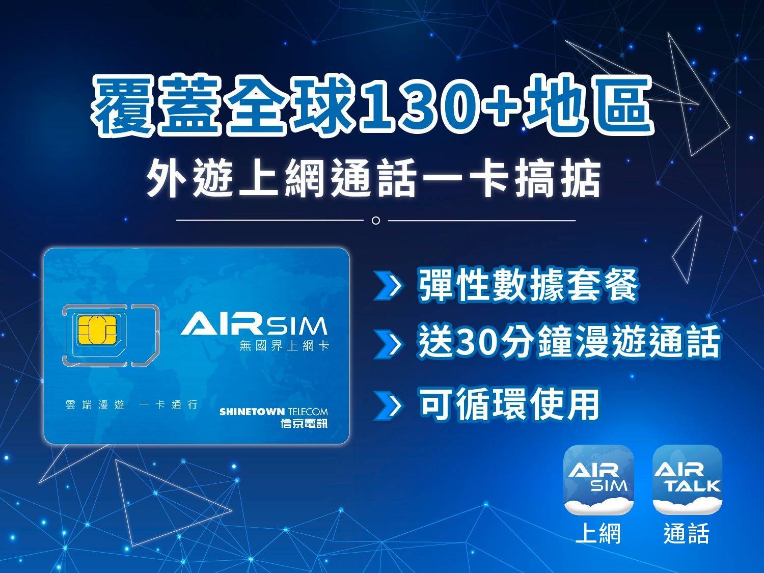 Shinetown Telecommunication Limited 【AIRSIM 無國界上網卡 】覆蓋全球130+地區(可重複使用) 10