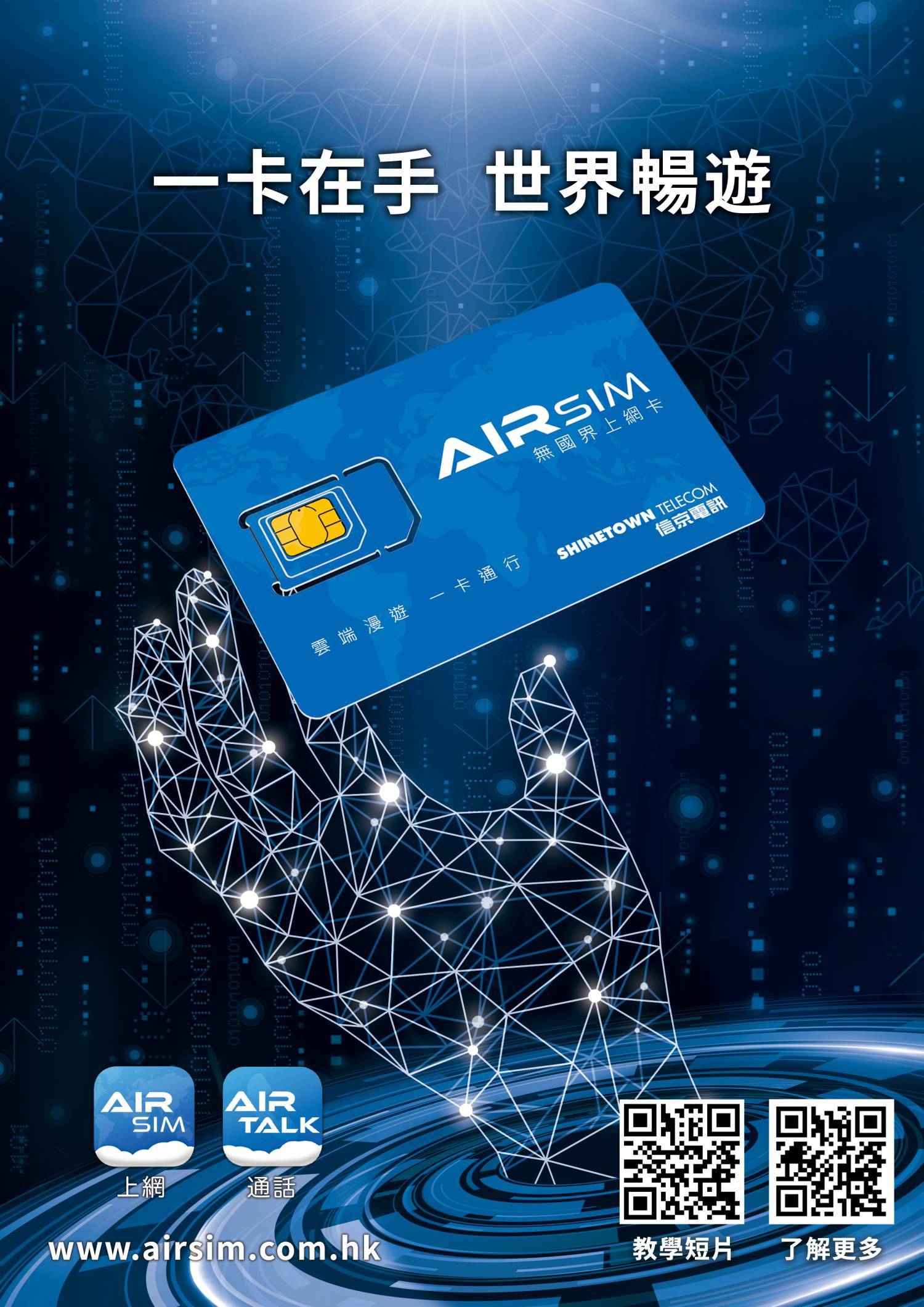 Shinetown Telecommunication Limited 【AIRSIM 無國界上網卡 】覆蓋全球130+地區(可重複使用) 1