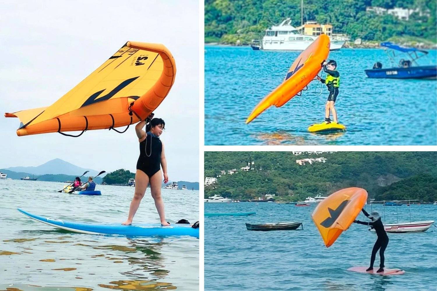 亞郭水上活動中心 【閨密三人行套票】 Wing Foil 體驗班 (連導師指導) 包單人獨木舟 4