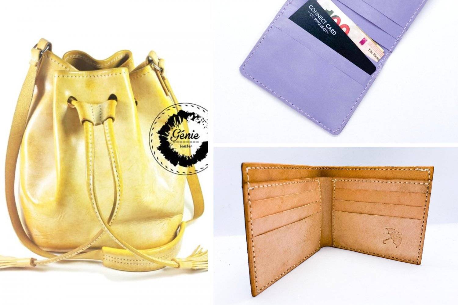 The Handcrafter Workshop 金屬工藝、皮革、押花工作坊、保鮮花 編織皮革束口小包工作坊-/ 手工皮革6吋索袋/ 短銀包工作坊 1