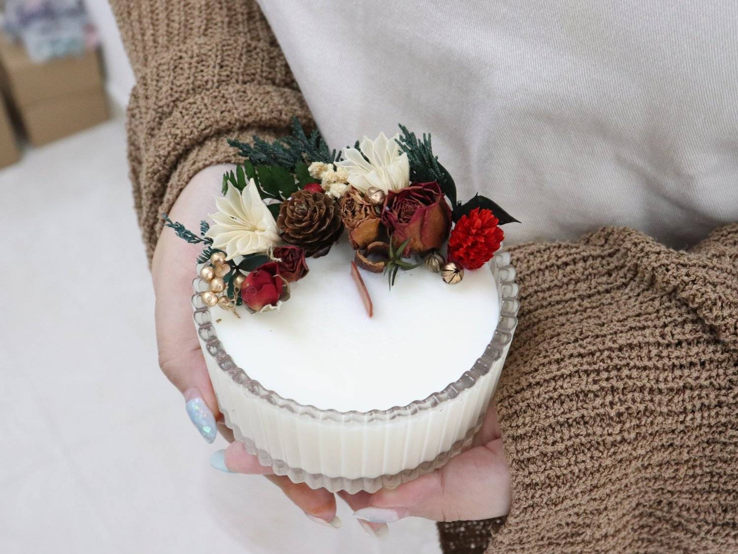 The Lucky Ones Candle Studio 蠟燭證書班及工作坊 【森系小清新】韓式乾花香薰大豆蠟燭工作坊 9