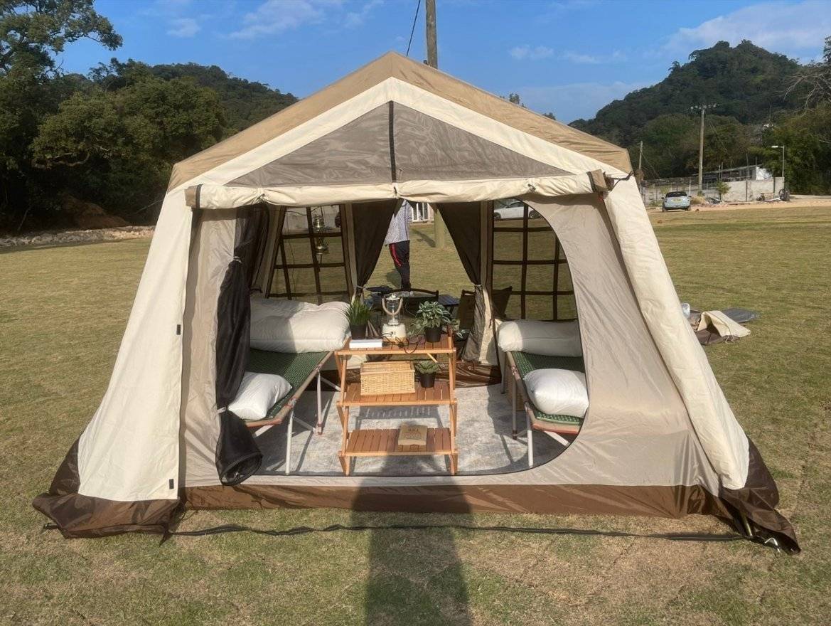 AutoCamper 【Japanese Vintage Camping Style】 Ogawa Glazed Window White Tent Package (2 pax) 2